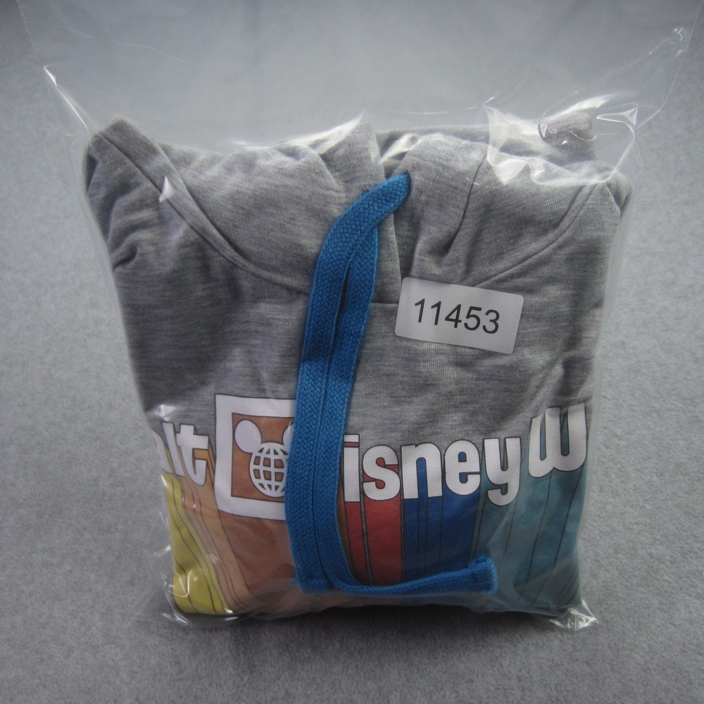 Disney Walt Disney World Hoodie Womens XL Gray Rainbow‎ Graphic Cropped - Picture 14 of 14